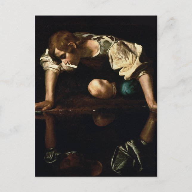 Narcissus painting by Caravaggio Postcard (Front)
