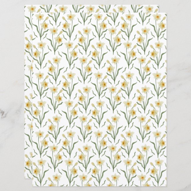 Narcissus Scrapbook Paper (Front/Back)