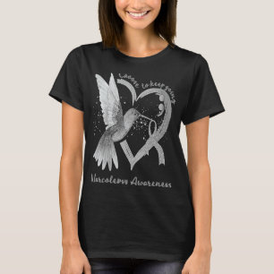 Narcolepsy Awareness Hummingbird Ribbon Semicolon T-Shirt