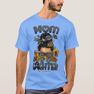 Narcolepsy Awareness Mum fighter messy bun T-Shirt