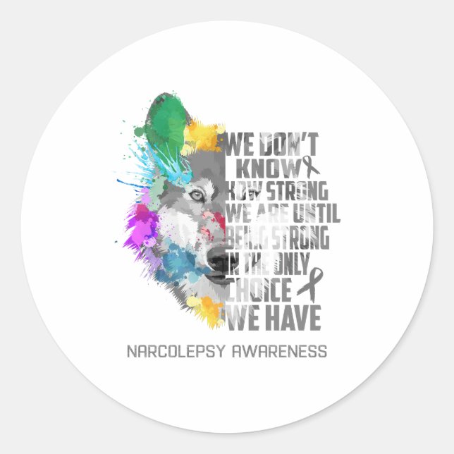 Narcolepsy Awareness Ribbon Support Gifts Classic Round Sticker (Front)