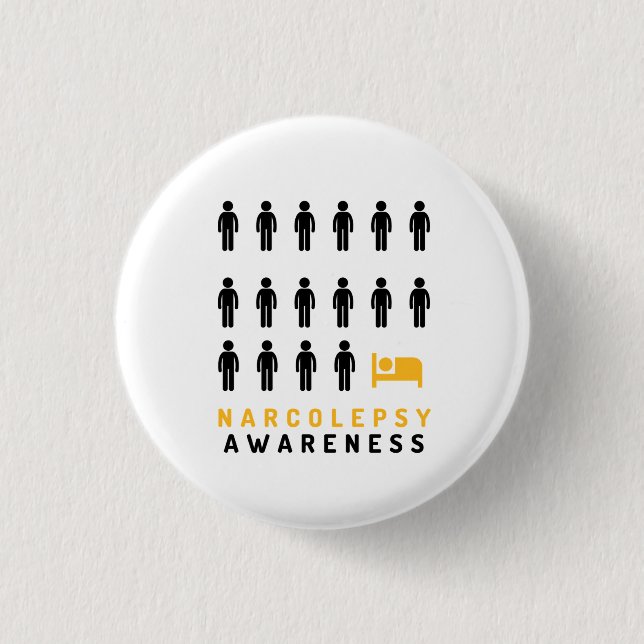 Narcolepsy Awareness White Pin Badge (Front)