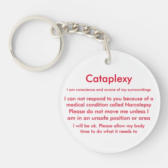 Narcolepsy Cataplexy Medical Alert Keychain Zazzle Co Uk