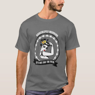 Narcolepsy Warrior Awareness Black Ribbon Support T-Shirt