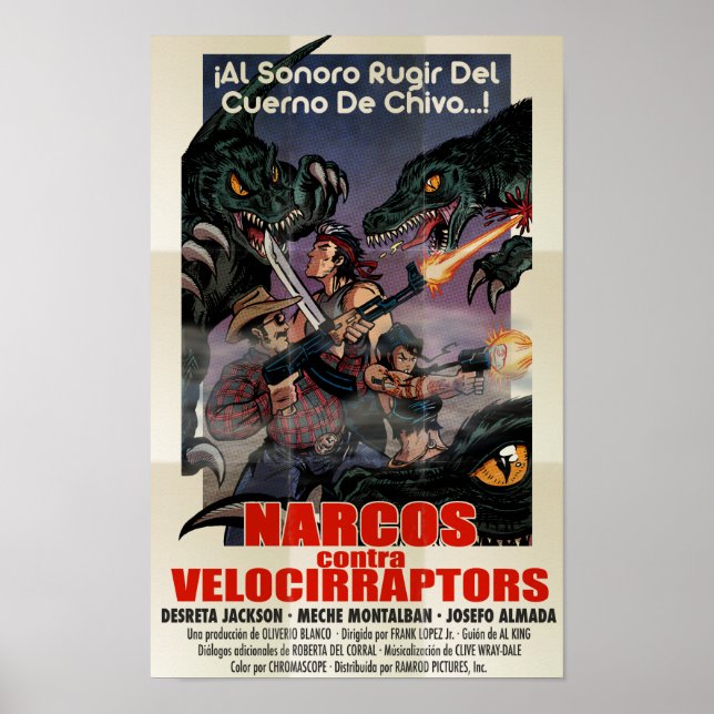 Narcos vs Velocirraptors Poster (Front)