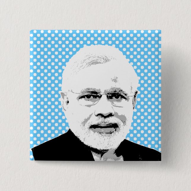 Narendra Modi 15 Cm Square Badge (Front)