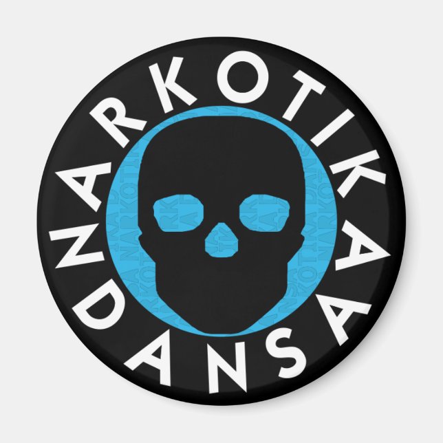 NARKOTIKA LIV Deep round magnet  black N3 (Front)