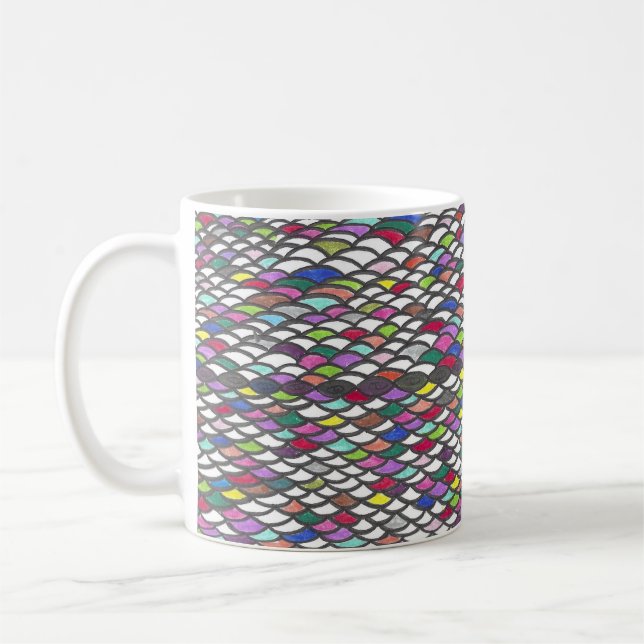 Narmin | Colorful Repeating Hand-Drawn Pattern Coffee Mug (Left)