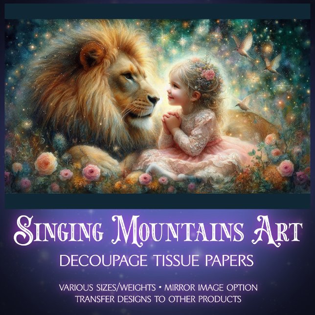 Narnia Lion and Girl Christian Art Decoupage Tissue Paper (Creator Uploaded)