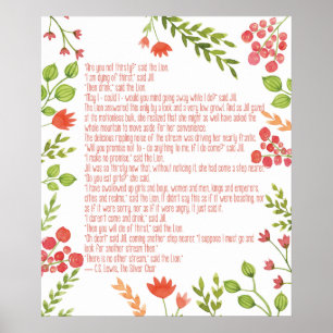Narnia Quote - CS Lewis - Girl's Room Poster Print