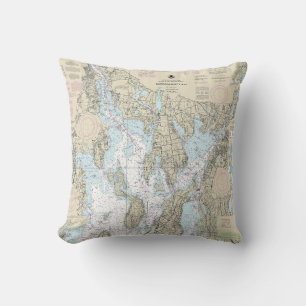 Narragansett Bay Nautical Chart 13221 Cushion