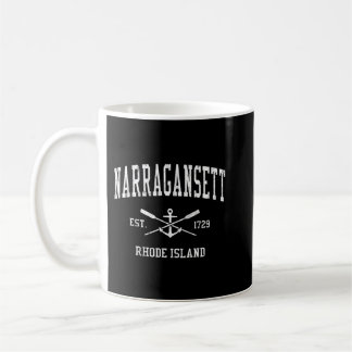 Narragansett RI Vintage Crossed Oars & Boat Anchor Coffee Mug