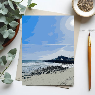 Narragansett Town Beach Rhode Island Painting Postcard