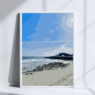 Narragansett Town Beach Rhode Island Painting Poster
