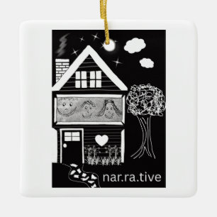 Narrative ceramic ornament