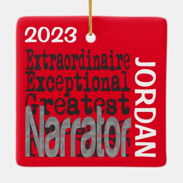 Narrator Extraordinaire CUSTOM Ceramic Ornament (Back)