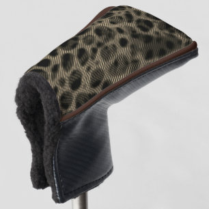 Narrow beige stripes and strange dark circles golf head cover
