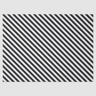 Narrow Black and White Stripes Pattern Tissue Paper