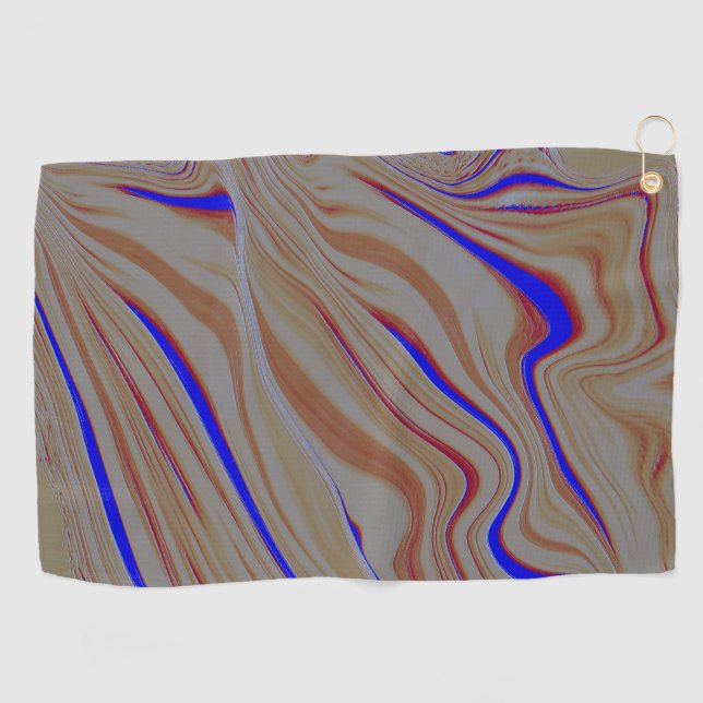 Narrow blue ripples between layers of cement burnt golf towel (Horizontal)