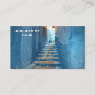 Narrow Blue Stairway in Morocco Business Card