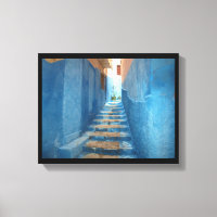 Narrow Blue Stairway in Morocco
