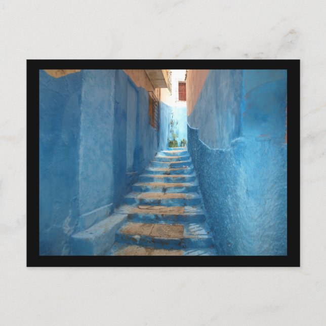 Narrow Blue Stairway in Morocco Postcard (Front)