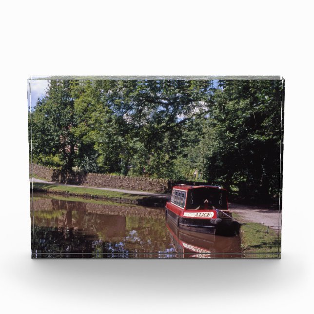 Narrow Boat  Peak Forest Canal Marple Photo Block (Front)