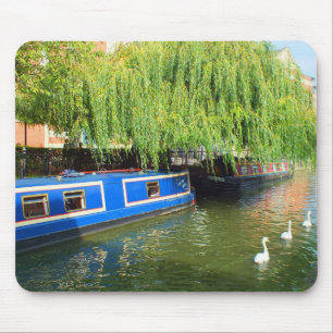 Narrow boats in Lincoln Mouse Mat