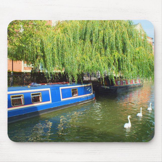 Narrow boats in Lincoln Mouse Mat (Front)