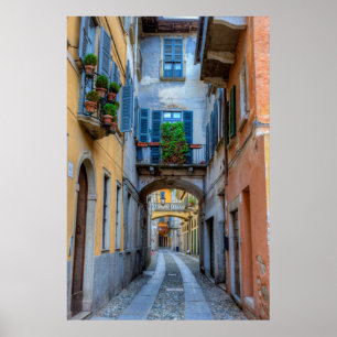 Narrow city street, Italy Poster