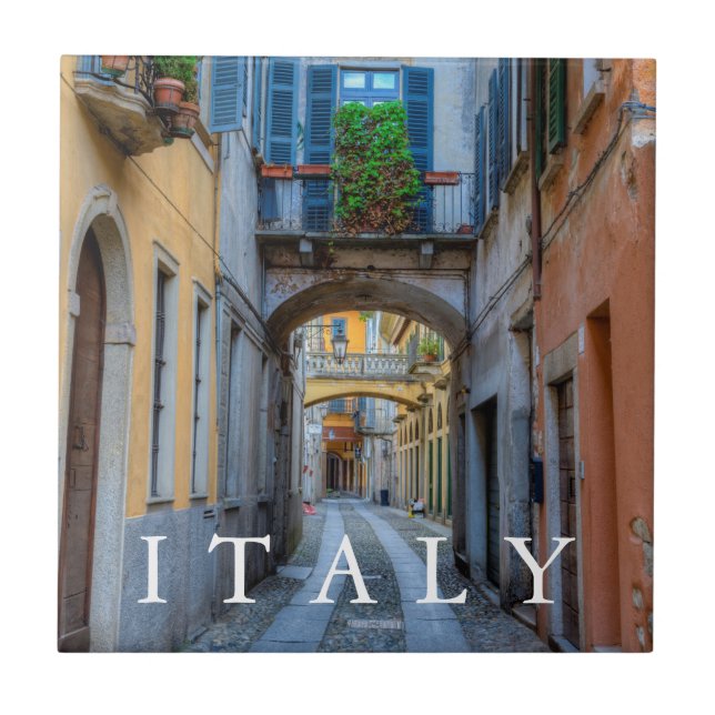 Narrow city street, Italy Tile (Front)
