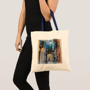 Narrow city street, Italy Tote Bag