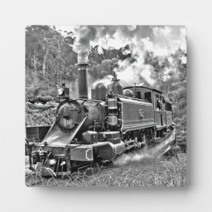 Narrow Gauge Steam Train Puffing Engine Plaque