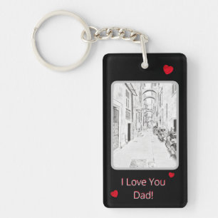 narrow Italian street - father’s day Key Ring