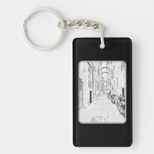 narrow Italian street Key Ring (Front)