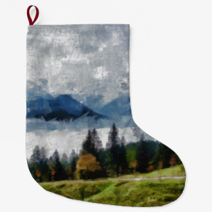 Narrow path on a hill large christmas stocking