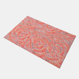 Narrow salmon and peach mosaic effect doormat