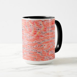 Narrow salmon and peach mosaic effect mug