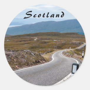 Narrow single-track road Western Highlands Classic Round Sticker
