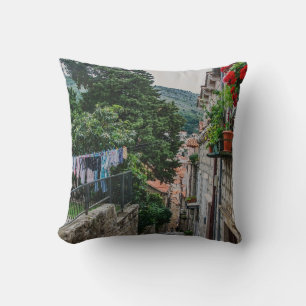 Narrow stone street in Dubrovnik Cushion
