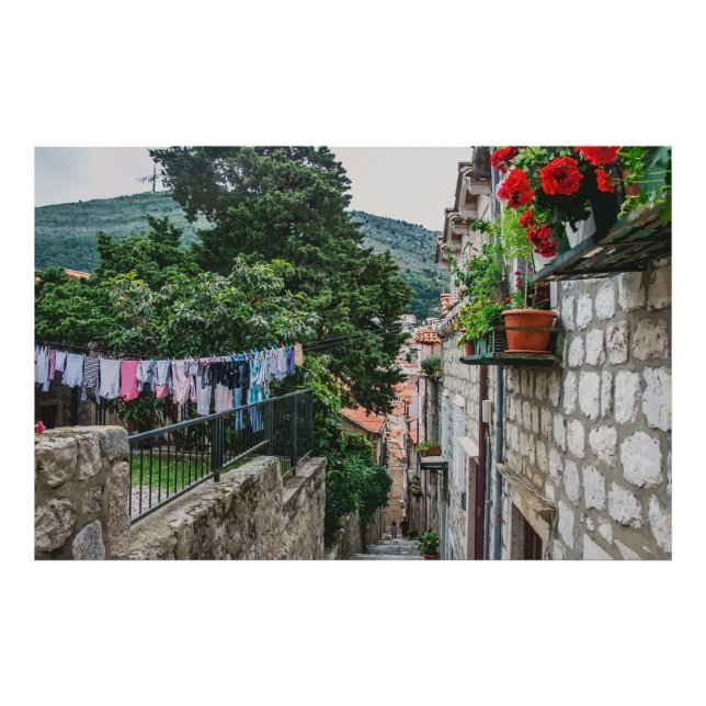 Narrow stone street in Dubrovnik Photo Print (Front)