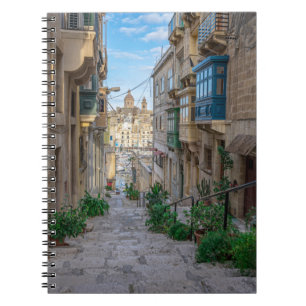 Narrow stone street in Malta Notebook