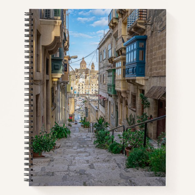 Narrow stone street in Malta Notebook (Front)