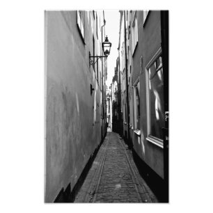 Narrow street in Stockholm Photo Print