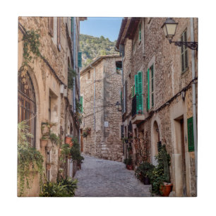 Narrow street in Valldemossa village - Mallorca Tile