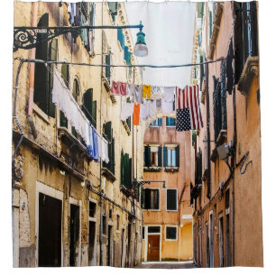 Narrow street in Venice Shower Curtain