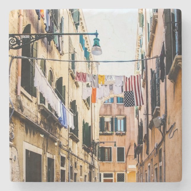 Narrow street in Venice Stone Coaster (Front)