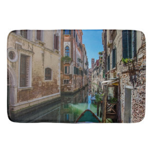 Narrow street with canal in Venice Bath Mat