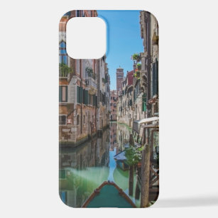 Narrow street with canal in Venice iPhone 12 Case