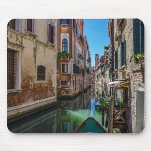 Narrow street with canal in Venice. Mouse Mat
